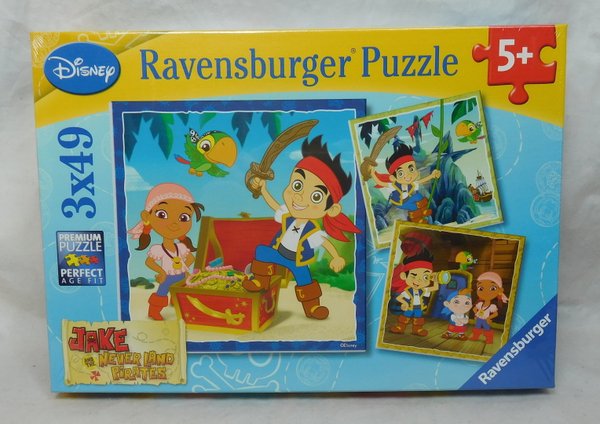 Ravensburger Puzzle 3x49 Disney Jakes Piratenwelt