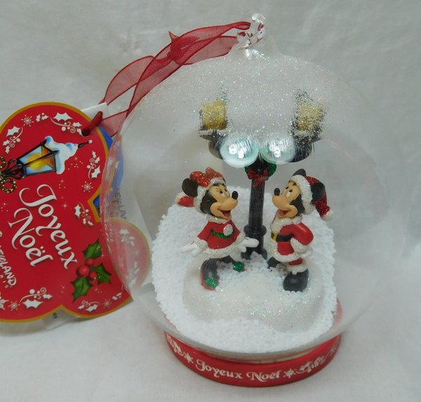 Hanging Ornament / Weihnachtsbaumschmuck : Mickey & Minnie unter der Laterne