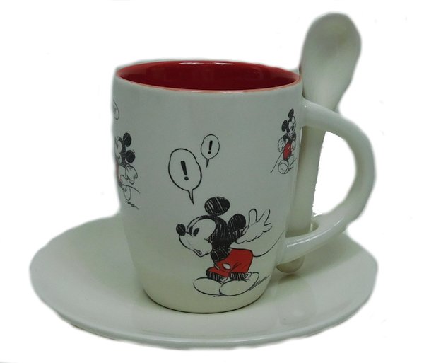 Disneyland Porzellan Retro Serie schwarz / Rot: Espresso Tasse