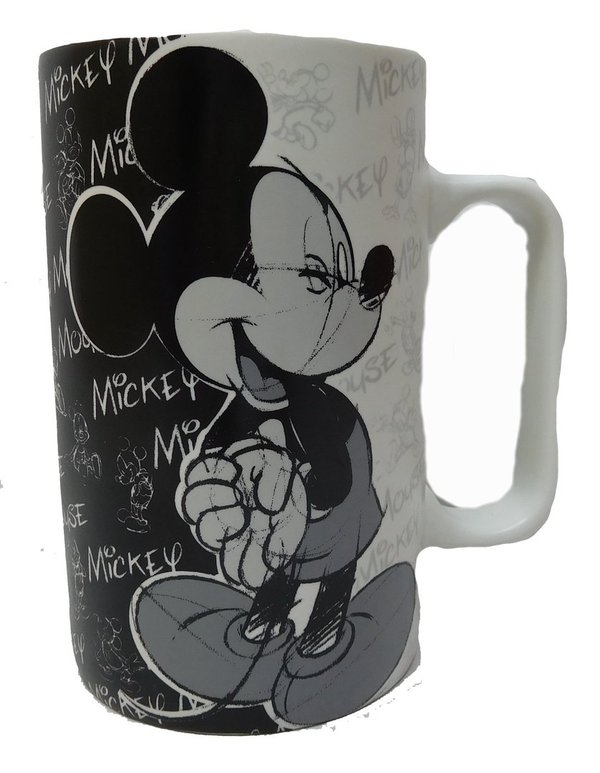 Disney Kaffeetasse Tasse Mug Pott Kaffee Disneyland Paris Mickey schwarz weiß
