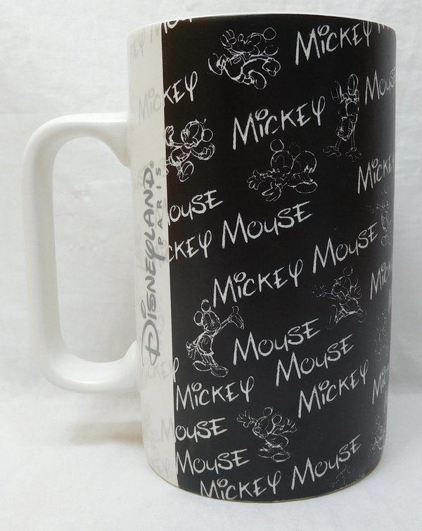 Disney Kaffeetasse Tasse Mug Pott Kaffee Disneyland Paris Mickey schwarz weiß