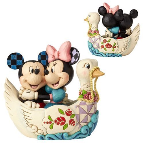 Disney Traditions Mickey and Minnie Mouse in Swan Lovebirds Statue
