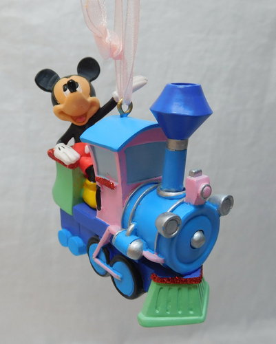 Hanging Ornament / Weihnachtsbaumschmuck : Mickey Maus mit lokomotive