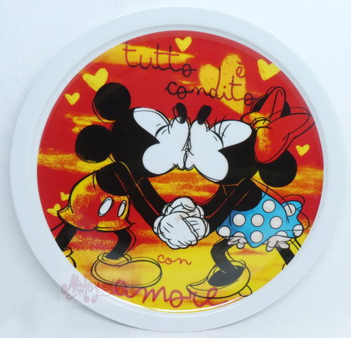 Disney Porzellan Egan 2 Pizza Teller Mickey und Minnie verliebt