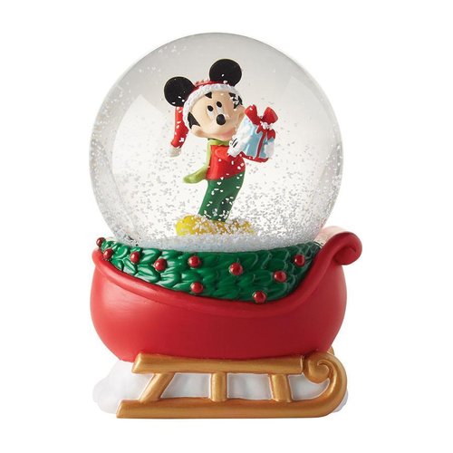Disney Enesco  Department 56 Mickey mouse Schneekugel auf dem Schlitten 4057295