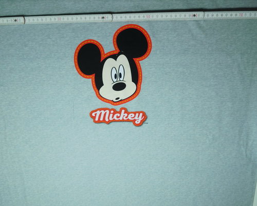 Baumwolljersey Disney Panel Mickey Maus grau