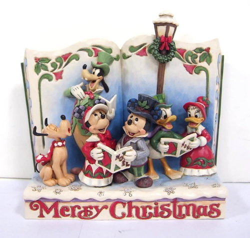 Disney Enesco Traditions Jim Shore Story Book Merry Christmas Carol Mickey Minnie Donald Daisy Goofy