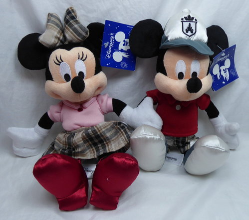 Disney Disneyland Paris Plüsch Teddy Figur Plüschtier : Mickey & Minnie Mouse Sportoutfit