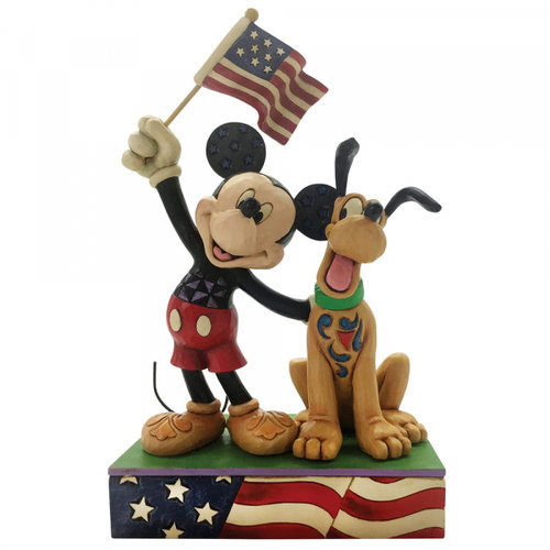 Disney Enesco Traditions Figur Jim Shore : Mickey & Pluto Patriot USA