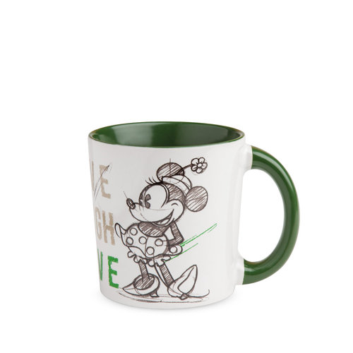 Disney Egan Geschirr LIVE LAUGH LOVE : Kaffeetasse Tasse MUG Teetasse Minnie Mouse grün