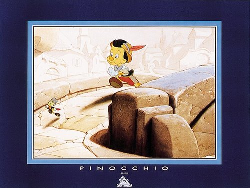 Poster Kunstdruck Micky & Goofy im Trailer Demons Merveilles Pinocchio & Jimminy