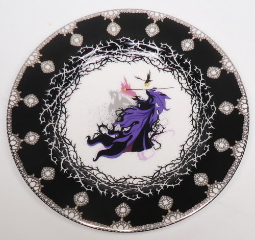 Porzellan Figur Kuchen Teller Dessertteller Dornröschen Aurora Maleficent