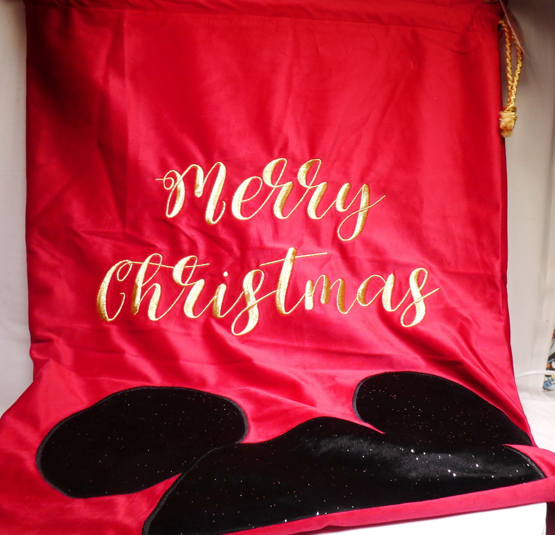 Disney Widdop Weihnachten WEihnachtssack Geschenksack Samt Tinker Bell Glöckchen