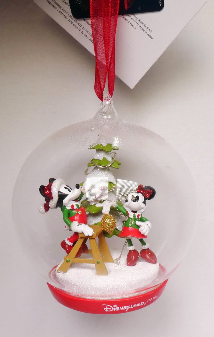Disney Weihnachtsbaumschmuck Ornament Mickey Minnie Set mit Geschenk Weihnachten 