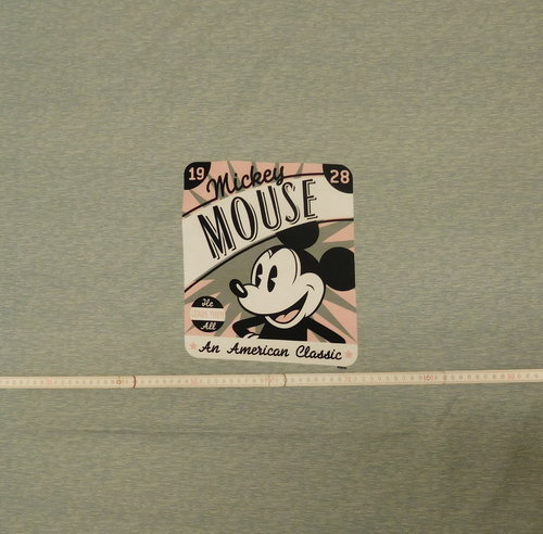 French Terry Sommersweat Disney Panel Mickey Maus An American Classic grau