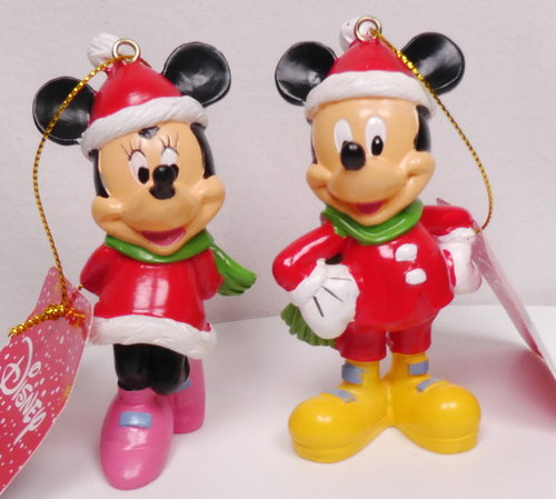 Disney Kurt S Adler Ornament Weichnachtsbaumanhänger Mickey und Minnie Mouse im Set