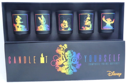 Disney Francal Düfte Parfüm Kerze :  Set mit 5 Donald, Daisy, Mickey, Minnie & Stitch