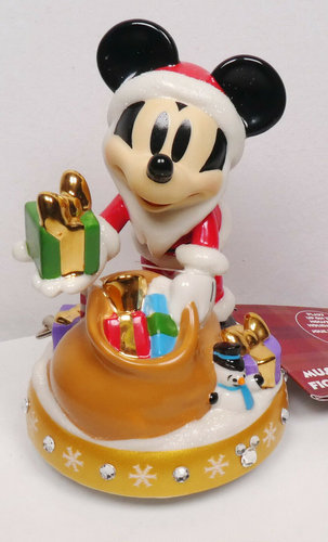 Disney Disneyland Paris Weihnachten Spieluhr Mickey Maus Weihnachtsmann Porzellan