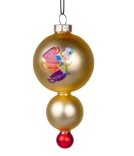 Disney Kurt S Adler Ornament Weinachtsbaumanhänger 3P Glas Mad Hatter gold