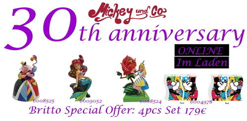 Disney Enesco Britto : Alice, Herzkönigin, Arielle + Mickey & Minnie S+P