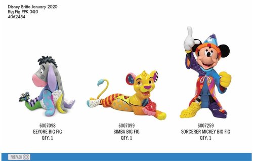 Britto Set mit 4 Statement Figuren Eeyore, Simba, Mickey