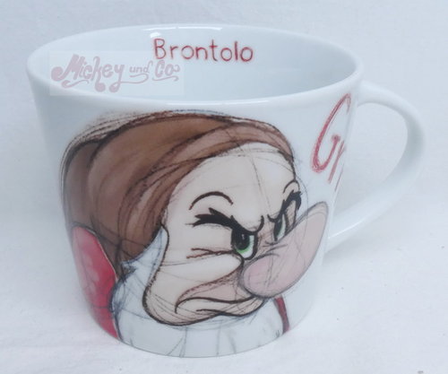 Disney Home MUG Kaffeetasse Tasse Pott Schneewittchen und die 7 Zwerge Sketch 430cl  : Brummbär
