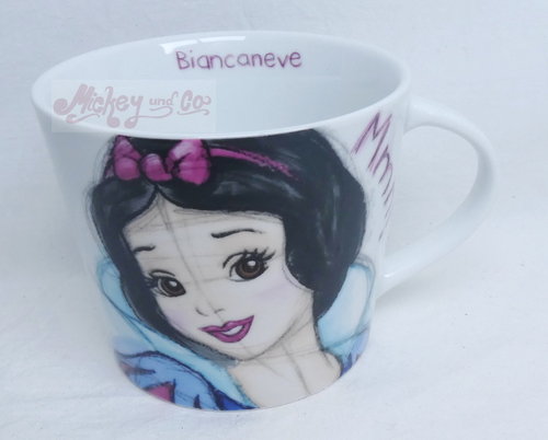 Disney Home MUG Kaffeetasse Tasse Pott Schneewittchen und die 7 Zwerge Sketch 430cl : Schneewittchen