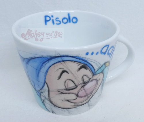 Disney Home MUG Kaffeetasse Tasse Pott Schneewittchen und die 7 Zwerge Sketch 270cl : Schlafmütz