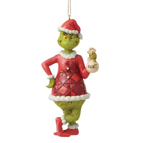 Enesco Tradtions Grinch by Jim Shore : 6012708 Grinch with Bag of Coal Ornament PREORDER