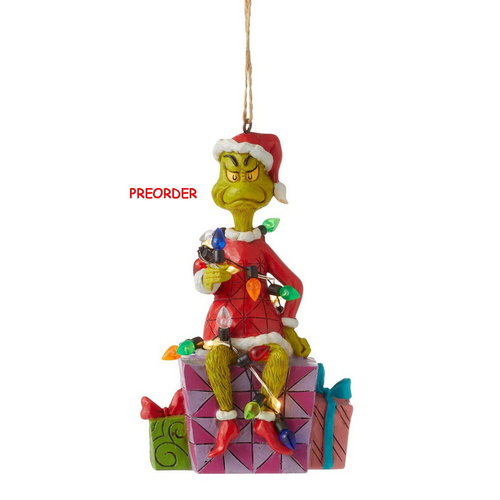 Enesco Tradtions Grinch by Jim Shore : 6012709 Grinch Wrapped in Lights Ornament PREORDER
