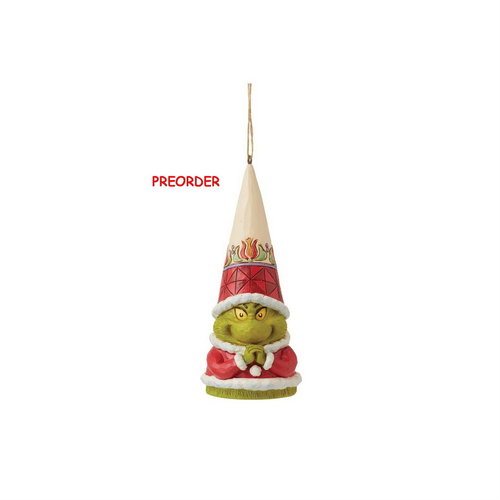 Enesco Tradtions Grinch by Jim Shore : 6012710 Grinch Gnome with Hands  Clenched Ornament PREORDER
