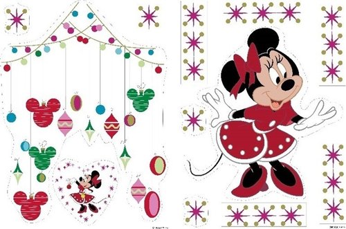 Disney Fensterbilder Kurt S Adler Set mit 2 : Minnie Mouse Weihnachten