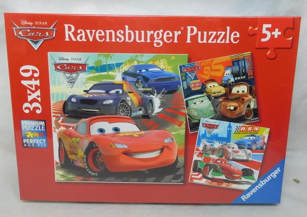 Ravensburger Puzzle 3x49 Disney Weltweiter Rennspaß