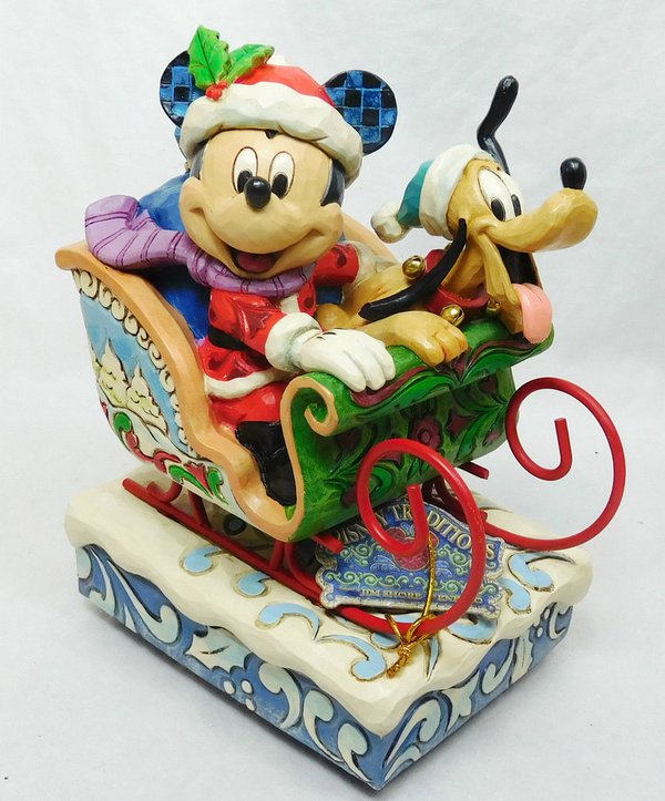 Enesco Disney Traditions Musikspieluhr Mickey und Pluto im Schlitten