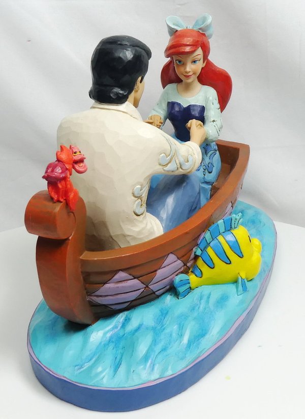 Disney Enesco Traditions Jim Shore 4055414 Ariel and Prince Eric in the boat waiting for the kiss