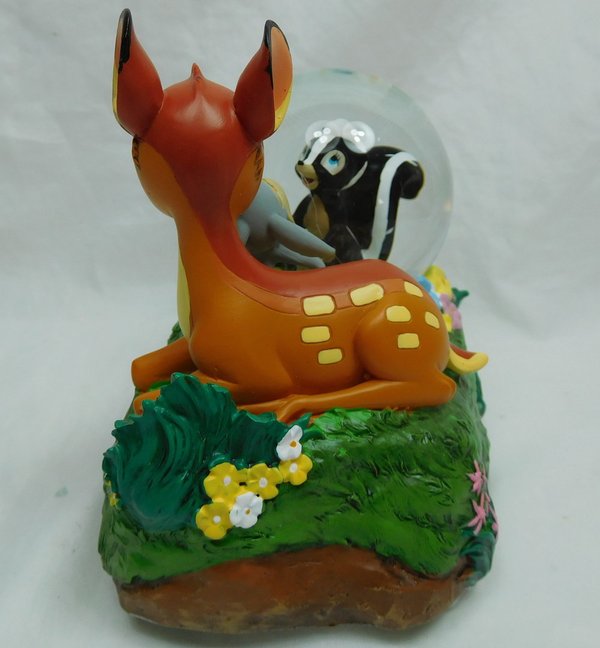 Musical Schneekugel Bambi Klopfer und Blume