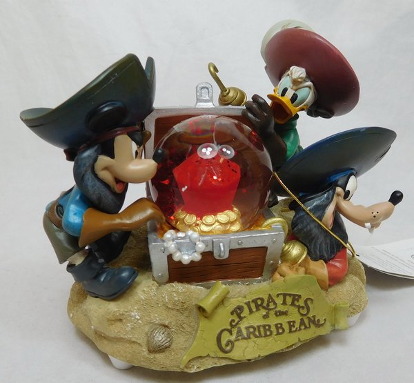 Schneekugel Pirates of the Caribbean Mickey Pluto und Donald Schatz