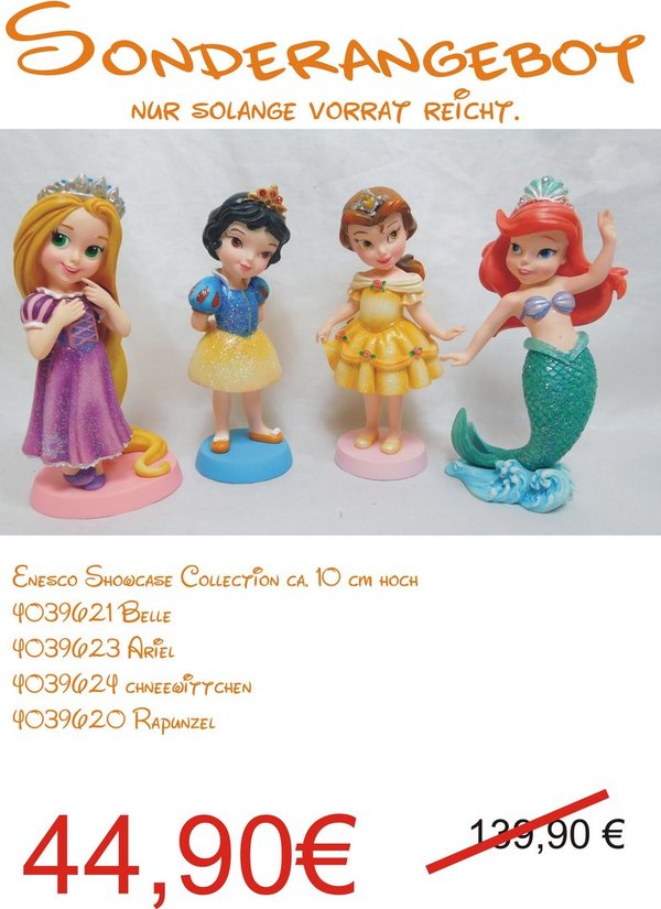 Set mit 4 Enesco Prinzessinen Belle Schneewittchen Arielle und Rapunzel