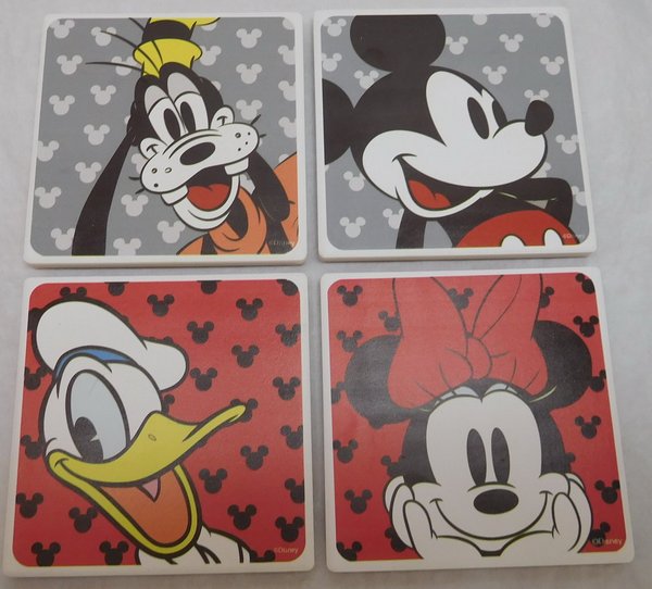 Disney Mickey & Friends 4-Piece Ceramic Coaster Set Untersetzer