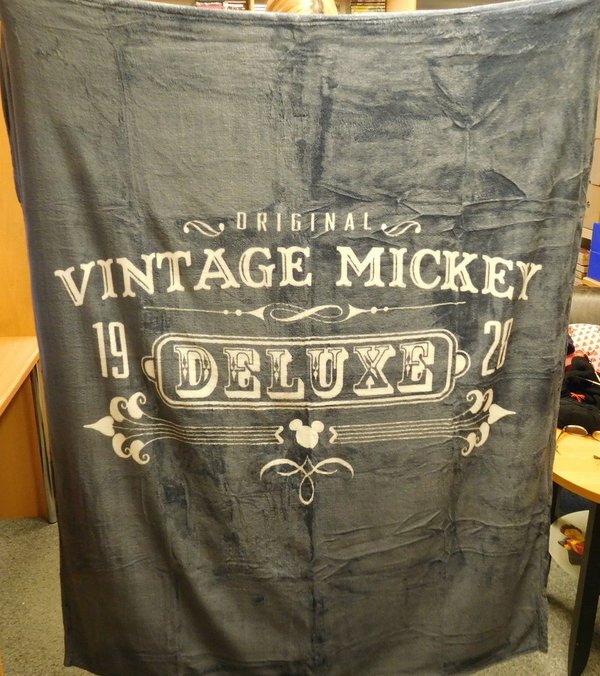 Kuscheldecke Vintage Deluxe Disney Fleece blau 130x160 cm