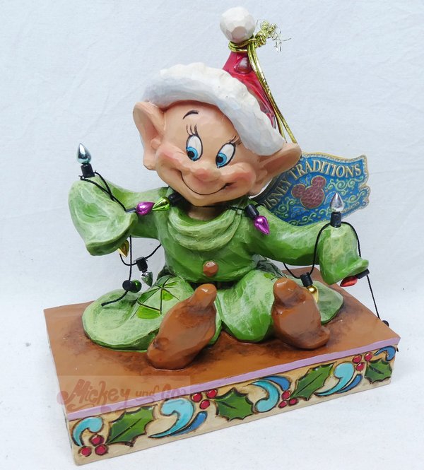 Disney Enesco Traditions Jim Shore 4057938 Dwarf Dopey with Christmas Lights