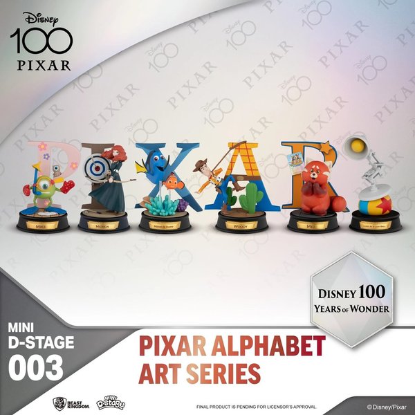 Disney Mini Diorama Stage Statuen 6-er Pack 100 Years of Wonder-Pixar Alphabet Art  Disney 100