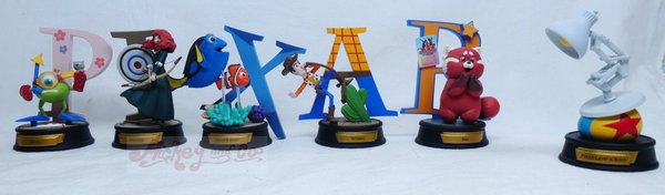 Disney Mini Diorama Stage Statues Pack de 6 100 ans de Wonder-Pixar Alphabet Art Disney 100