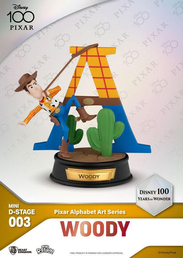 Disney Mini Diorama Stage Statues Pack of 6 100 Years of Wonder-Pixar Alphabet Art Disney 100