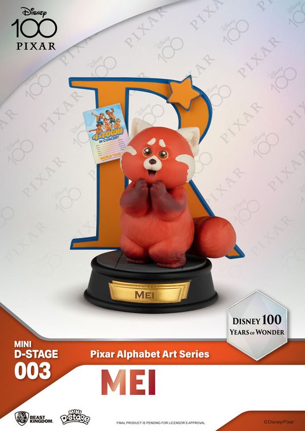 Disney Mini Diorama Stage Statues Pack de 6 100 ans de Wonder-Pixar Alphabet Art Disney 100