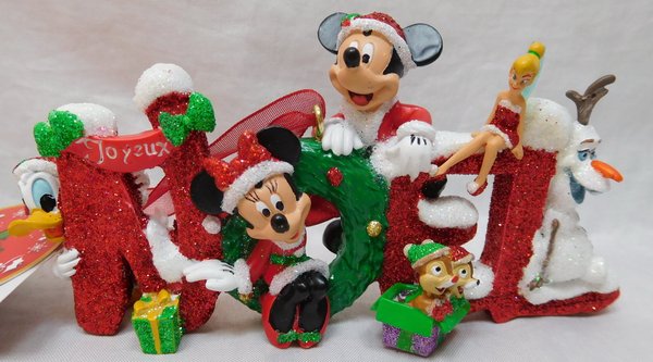 Hanging Ornament / Weihnachtsbaumschmuck : Noel Mickey Minnie Donald Pluto