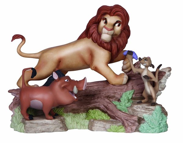 Precious Moments, Disney Showcase Simba Timon Pumba auf dem Baumstamm König der Löwen
