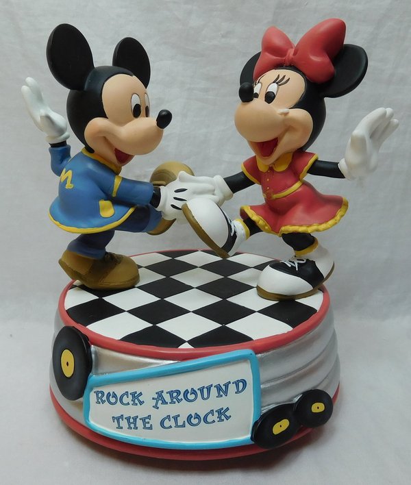 Precious Moments, Disney Showcase Mickey Mouse Figur Minni Spieluhr Rock arround the Clock