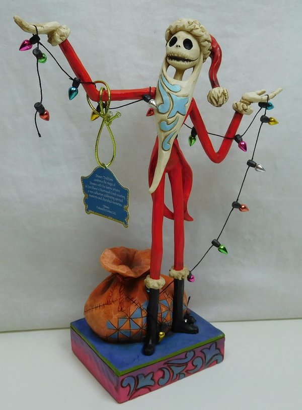Jim Shore Disney Traditions by Enesco Santa Jack With "Christmas" Lights Figur