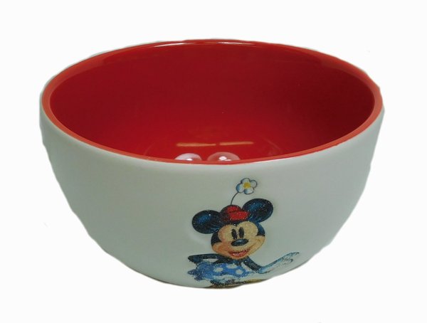 Müslischale Disney Minnie Mouse matt weiß mit Glitzer